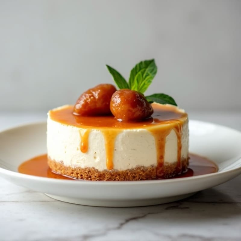 Protein-Packed Greek Yogurt Cheesecake with Date Caramel Drizzle