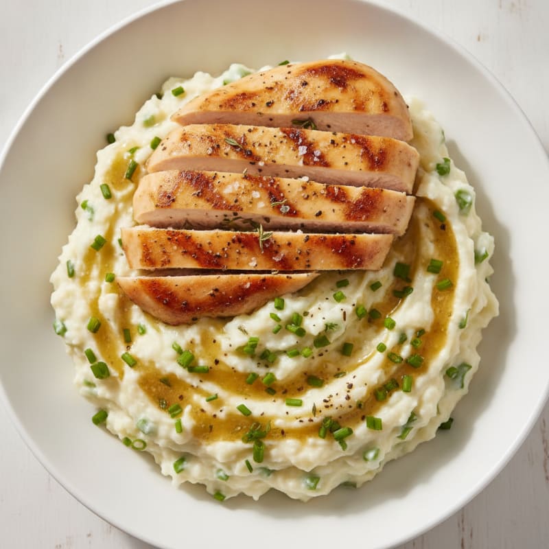 Garlic Herb Mashed Potato & Chicken Bowl