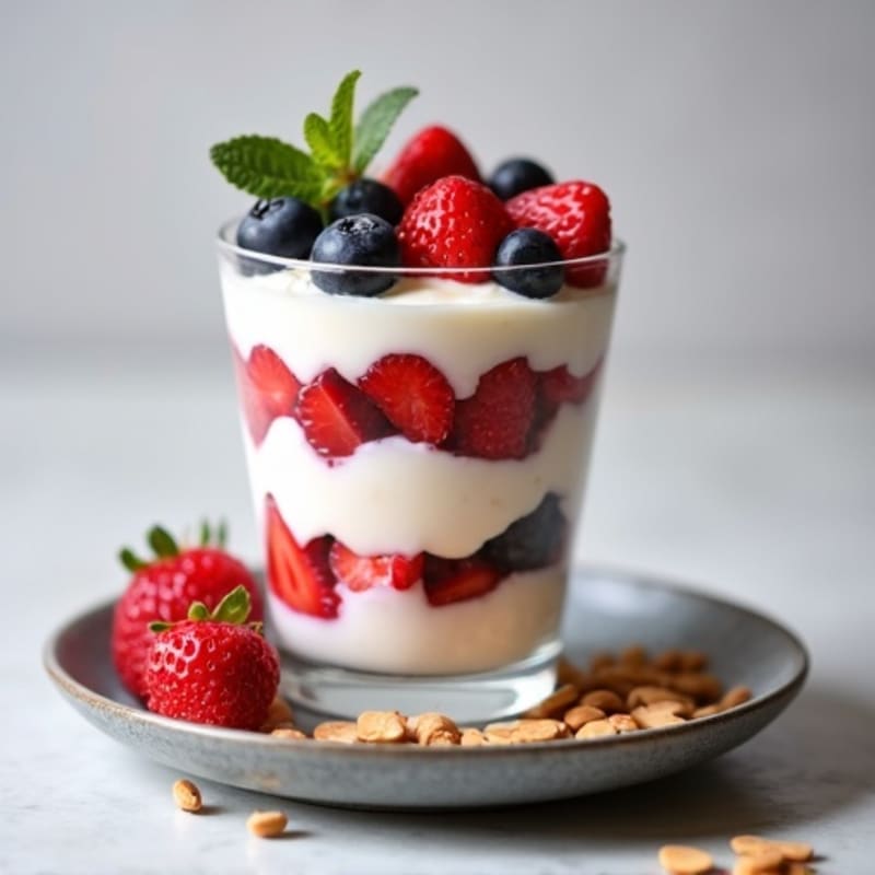Greek Yogurt Protein Parfait with Mixed Berries