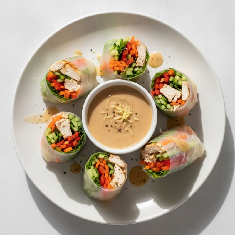 Chicken and Vegetable Rice Paper Rolls