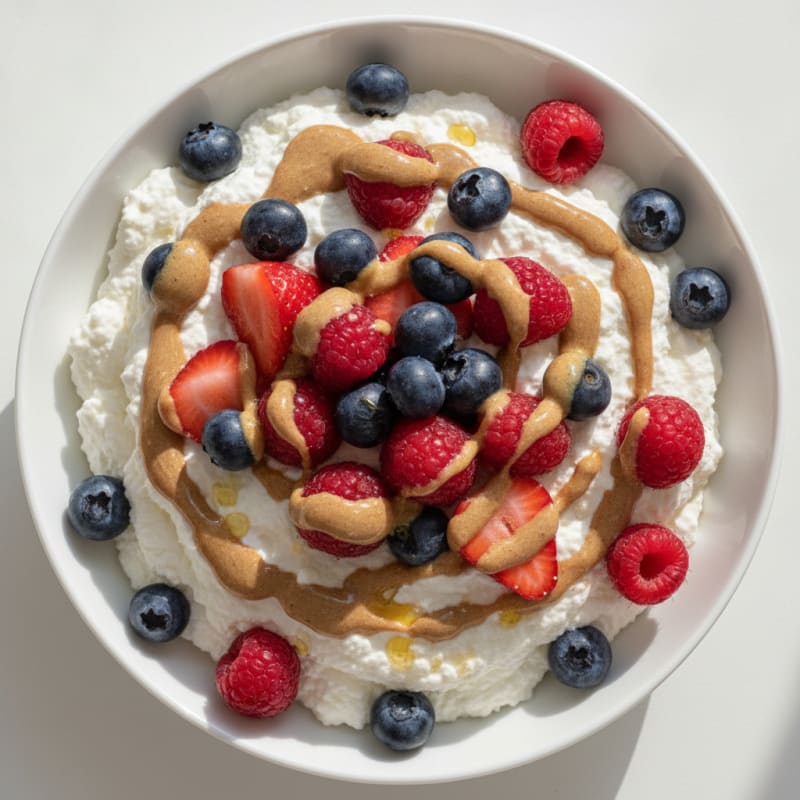 Creamy Greek Yogurt Protein Mousse with Mixed Berries