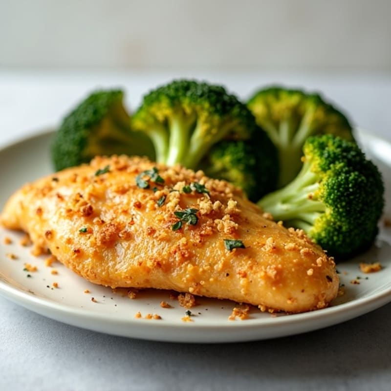 Crispy Lemon-Garlic Chicken with Roasted Broccoli