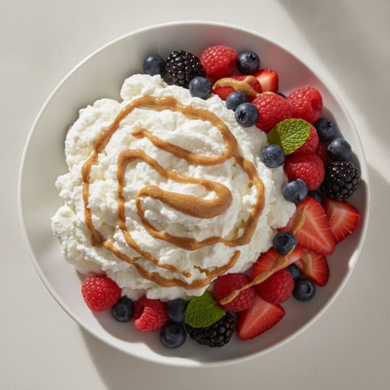 Greek Yogurt Protein Mousse with Mixed Berries