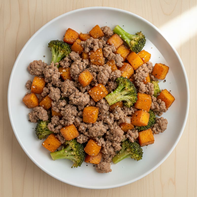 Ground Beef and Sweet Potato Hash