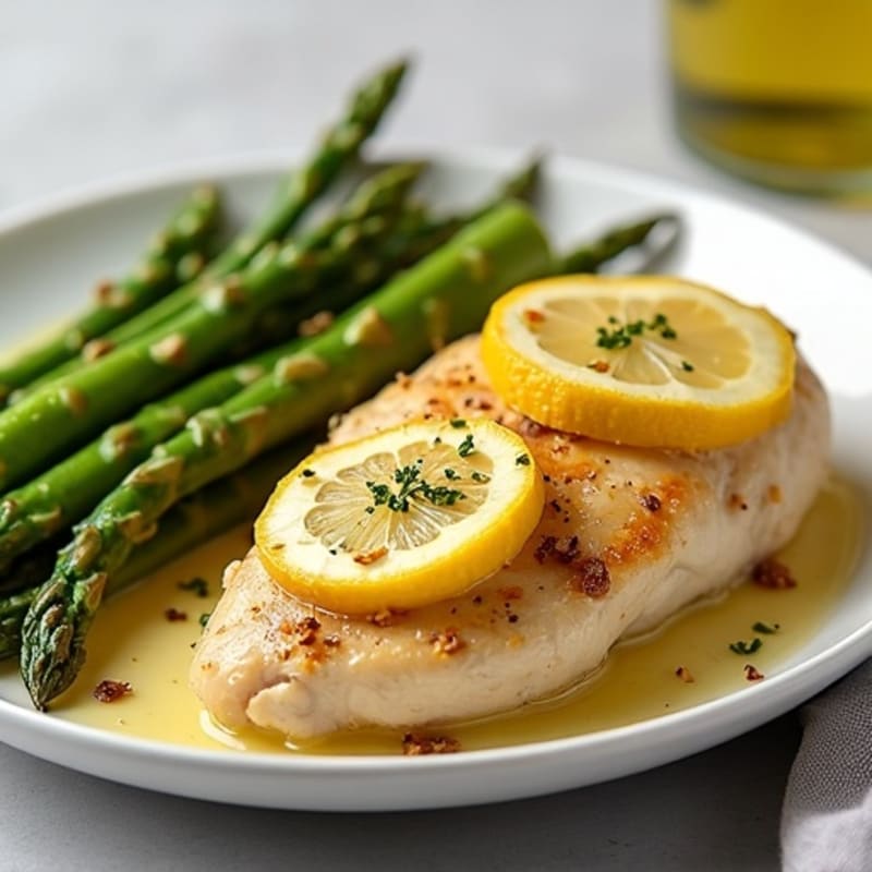 Tender Lemon-Garlic Baked Chicken and Roasted Asparagus