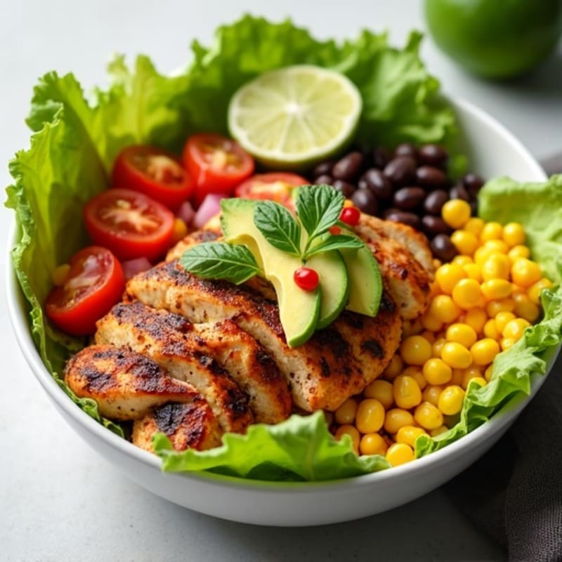Spicy Chicken Taco Bowl with Fresh Corn and Creamy Avocado