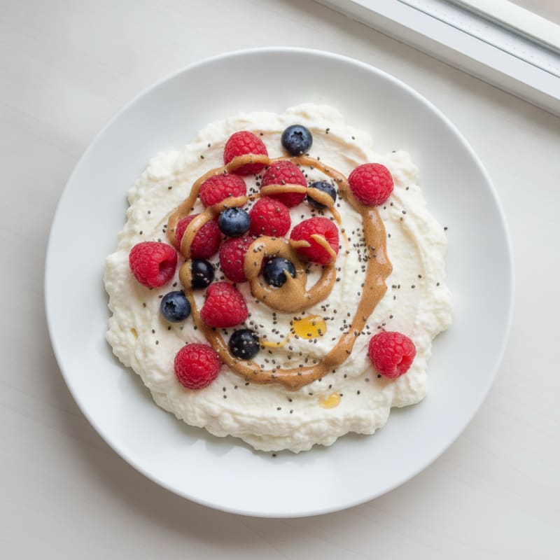 Silky Greek Yogurt Protein Mousse with Fresh Berries
