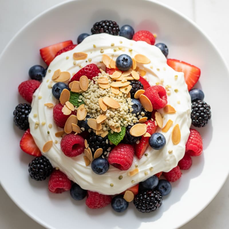 Greek Yogurt Protein Parfait with Mixed Berries