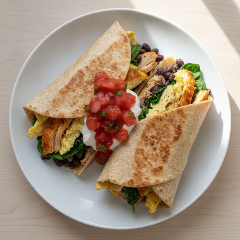 Loaded Breakfast Burrito with Salsa