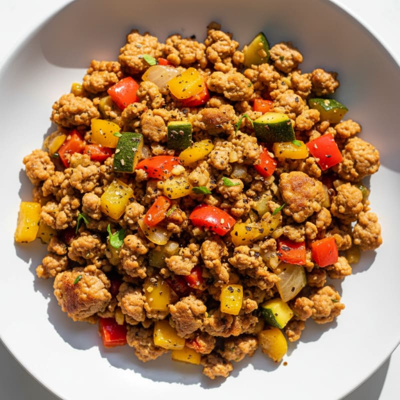 Savory Ground Turkey and Vegetable Skillet