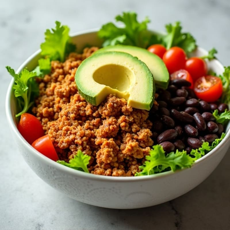 Lean Ground Turkey Spicy Taco Bowl with Fresh Avocado