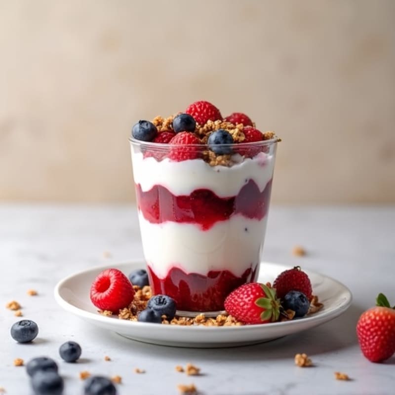 Greek Yogurt Protein Parfait with Mixed Berries