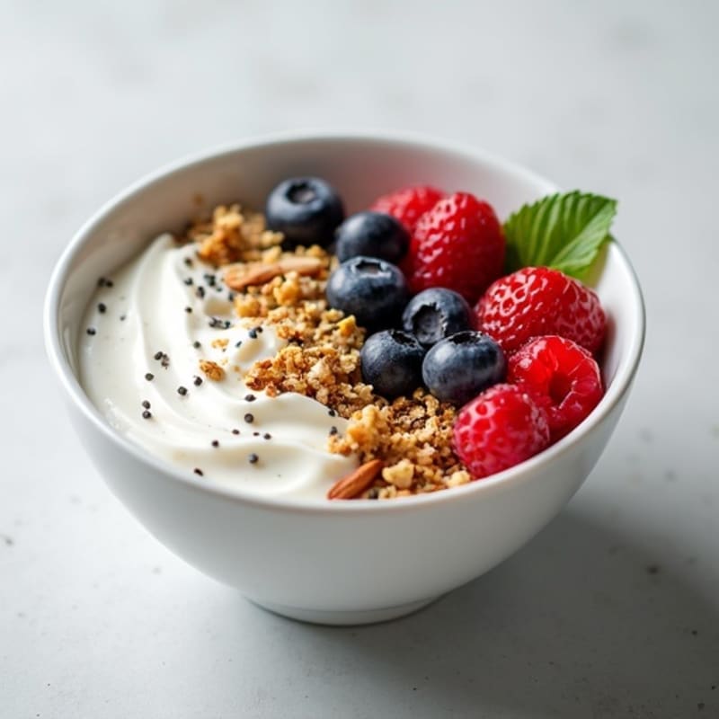 Creamy Greek Yogurt Bowl with Berries and Crunchy Granola