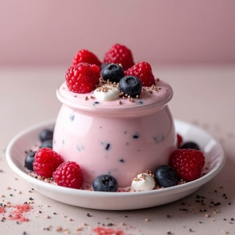 Greek Yogurt Protein Mousse with Mixed Berries