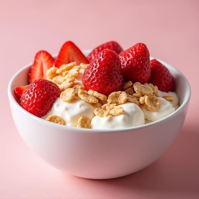 Strawberry Protein Yogurt Bowl with Cottage Cheese