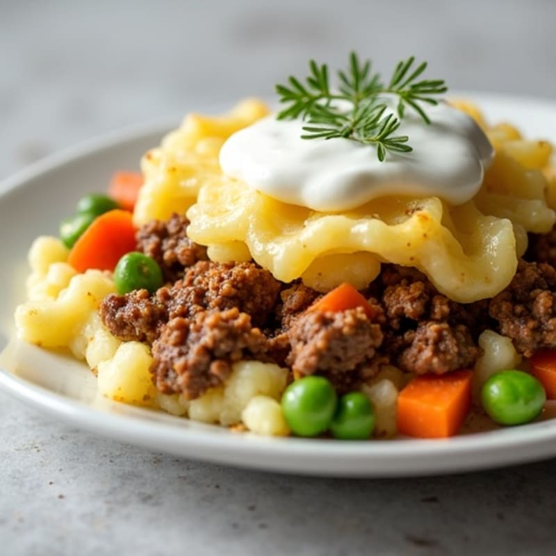 Savory Lean Ground Beef Shepherd's Pie with Creamy Cauliflower-Potato Mash