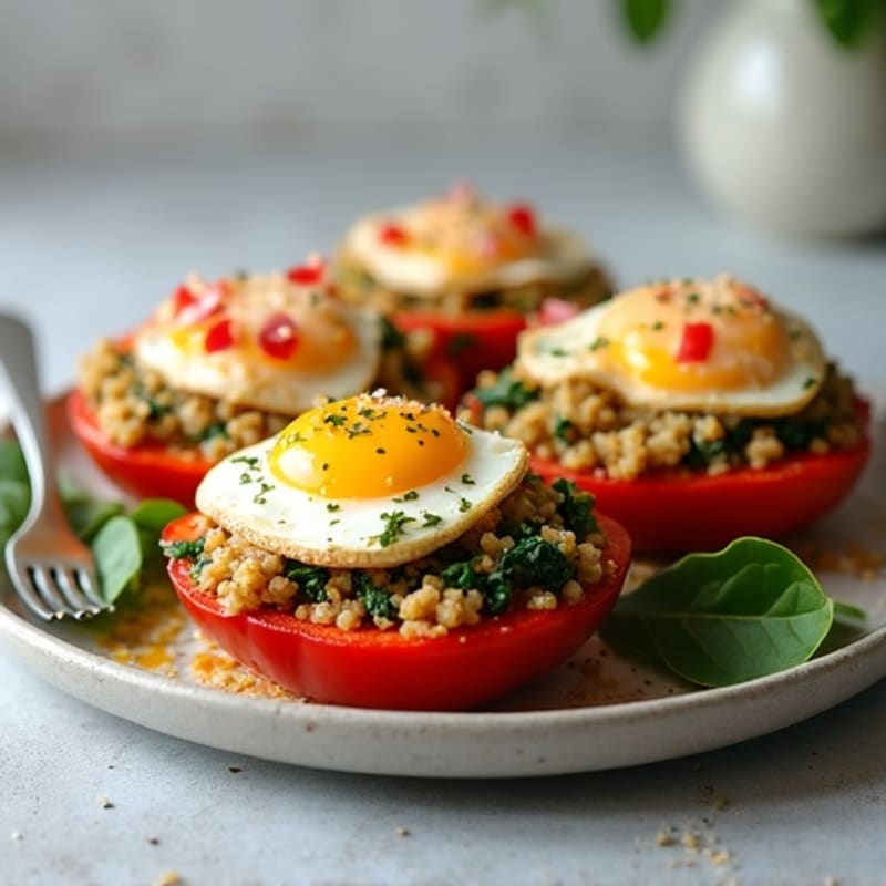 Roasted Bell Peppers Stuffed with Lean Ground Turkey