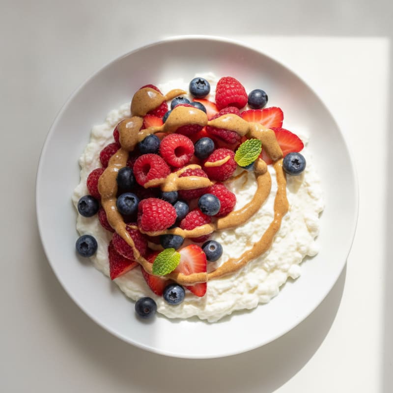 Silky Greek Yogurt Protein Pudding with Fresh Berries