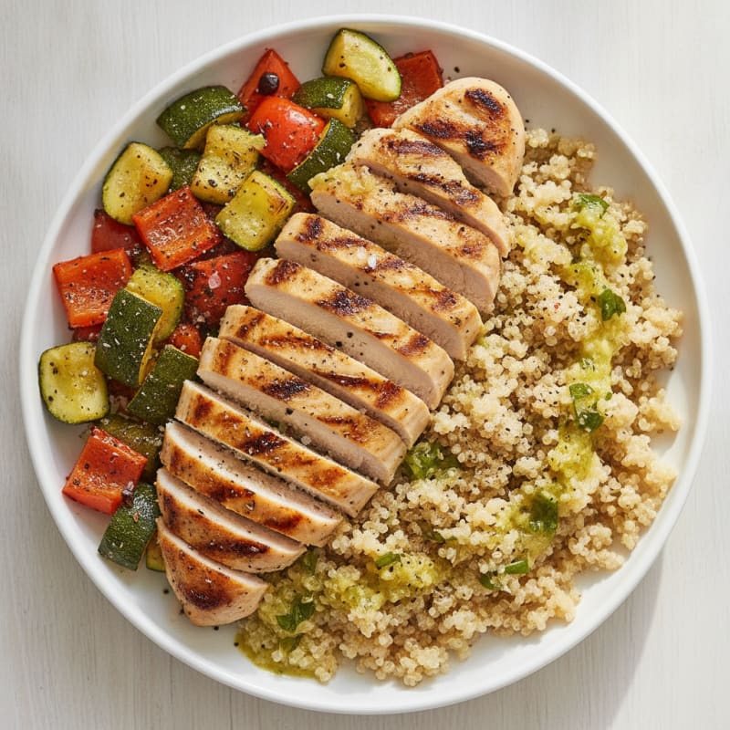 Grilled Chicken and Roasted Vegetable Bowl