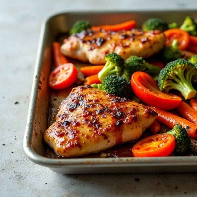 Sheet Pan Teriyaki Chicken with Crispy Roasted Vegetables