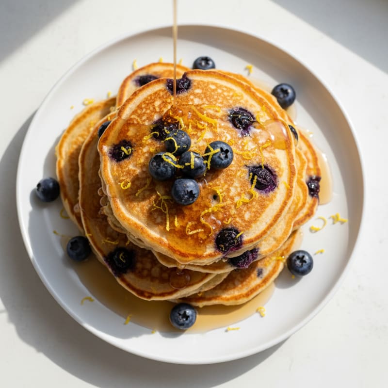 Blueberry Ricotta Pancakes with Lemon Zest