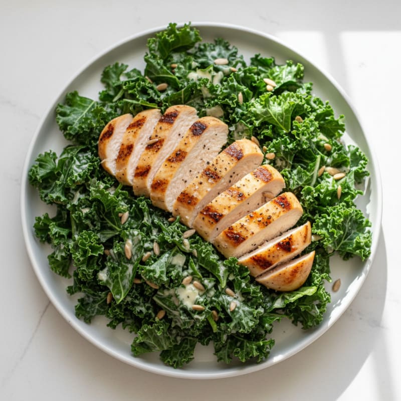 Grilled Chicken Kale Caesar Salad