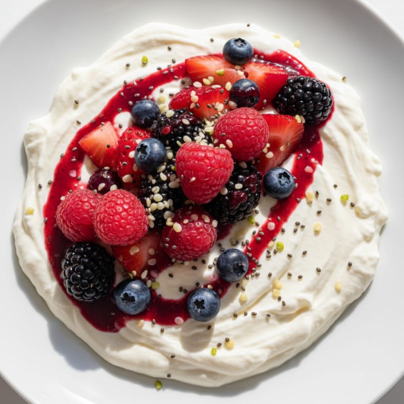 Silky Greek Yogurt Protein Pudding with Mixed Berries