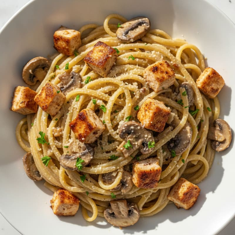 Truffle Mushroom Linguine with Parmesan