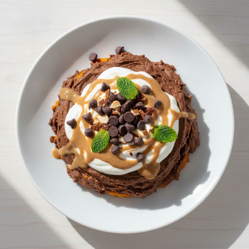 Chocolate Protein Mousse with Sweet Potato and Greek Yogurt
