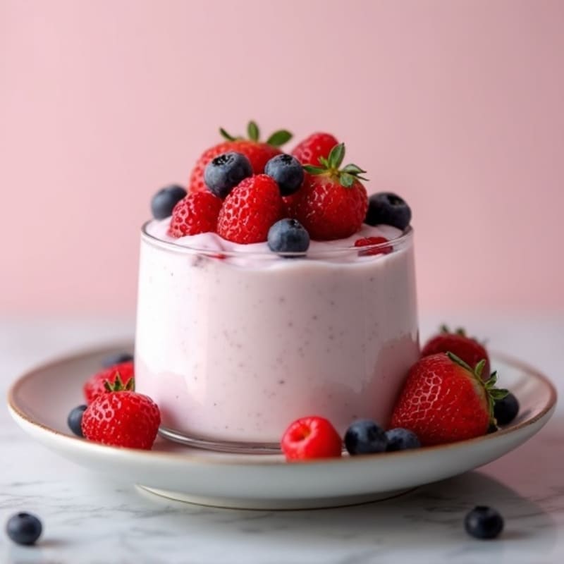 Silky Greek Yogurt Protein Mousse with Berries