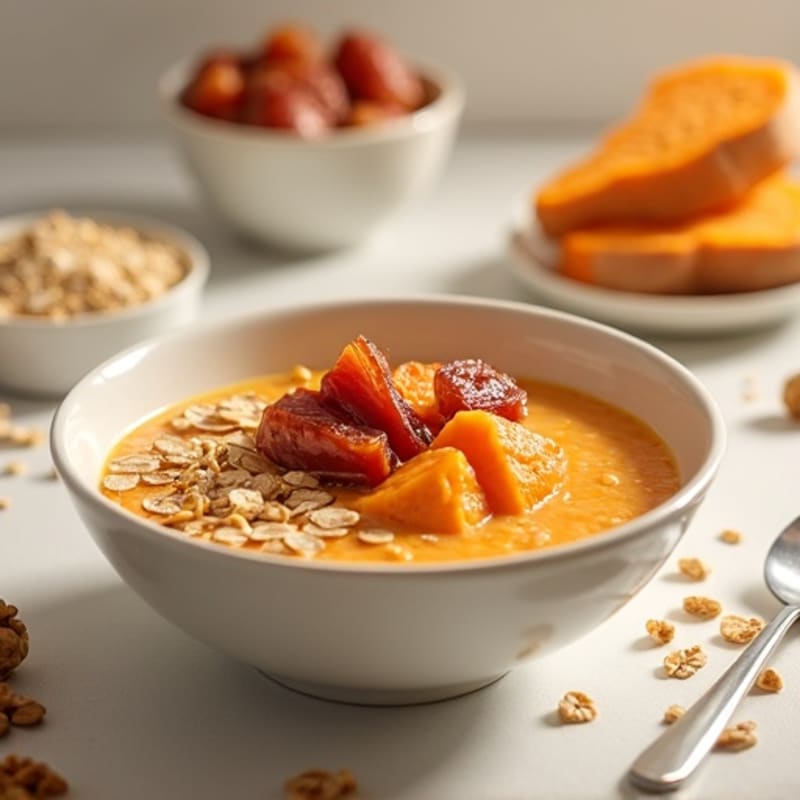 Creamy Sweet Potato and Date Porridge with Crunchy Walnuts