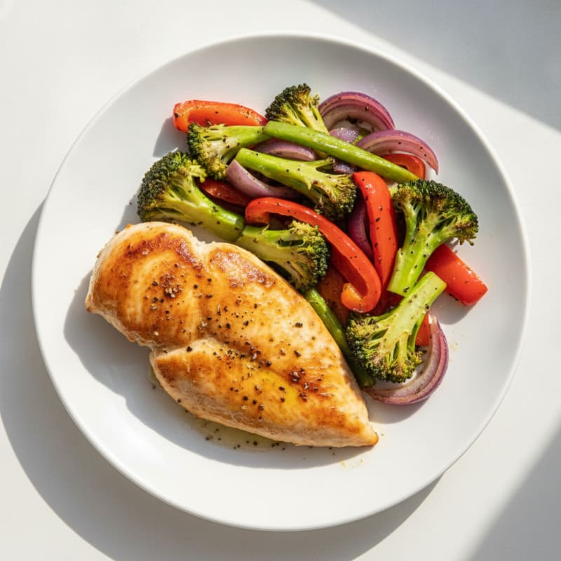 Pan-Seared Chicken with Roasted Vegetables