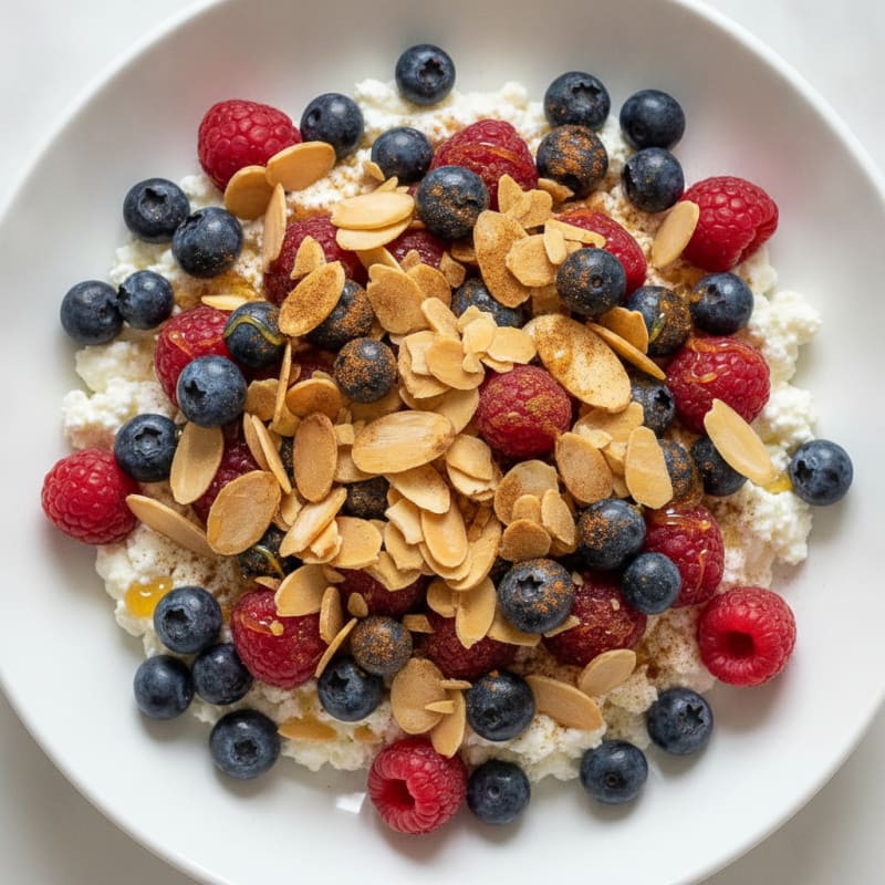Cottage Cheese Berry Power Bowl with Almonds