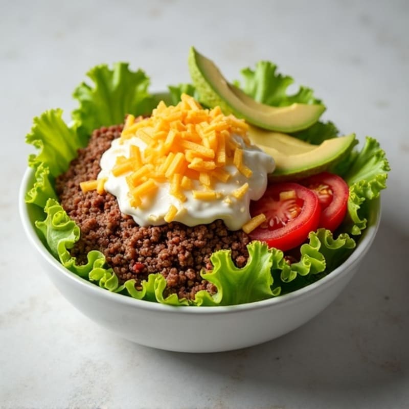 Protein-Packed Lean Ground Beef Big Mac Salad Bowl