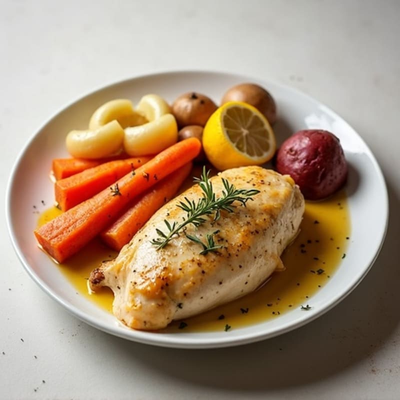 Slow Cooker Lemon Herb Chicken with Root Vegetables