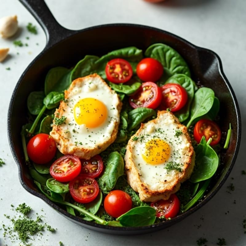 Herb-Baked Spinach and Feta Skillet