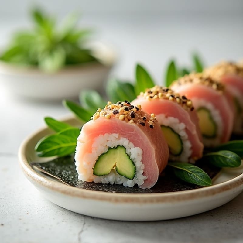 Fresh Tuna Avocado Roll with Cucumber