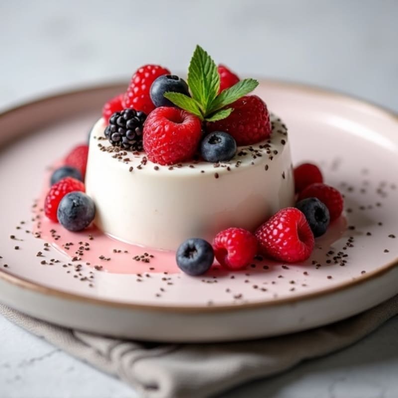 Greek Yogurt Protein Mousse with Mixed Berries