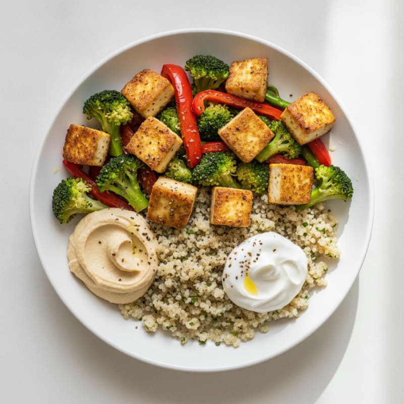 Lemon-Herb Roasted Tofu with Quinoa