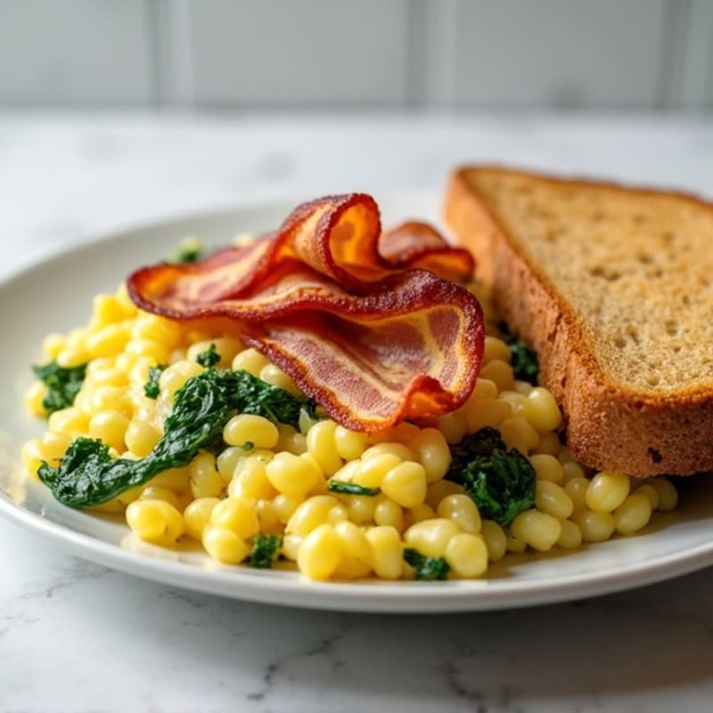 Egg White Scramble with Spinach and Turkey Bacon