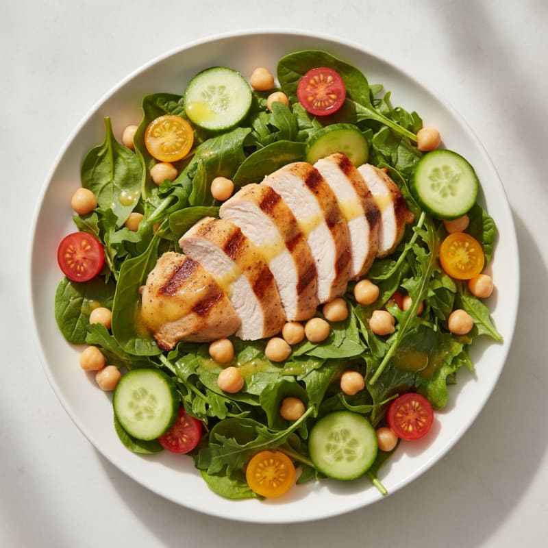 Grilled Turkey Breast Salad with Chickpeas and Lemon Vinaigrette