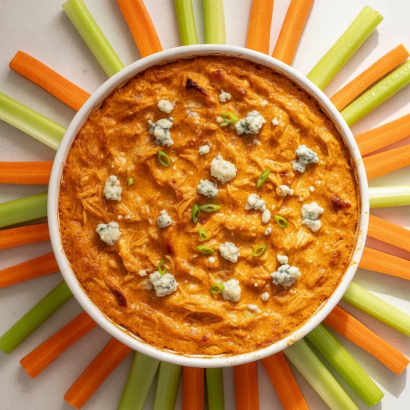 Baked Buffalo Chicken Dip with Blue Cheese
