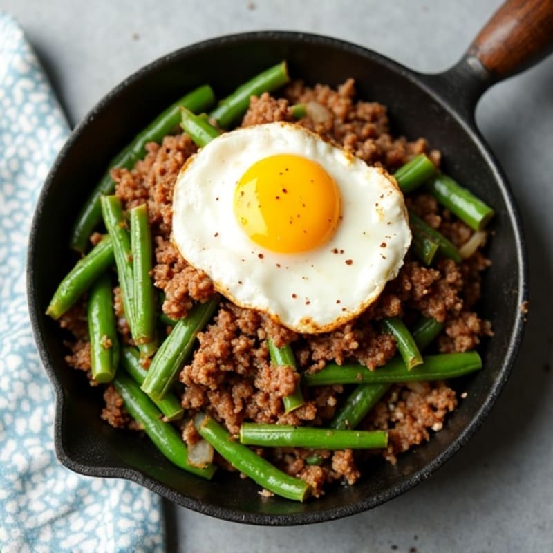 Savory Minced Beef and Crispy Green Bean Skillet