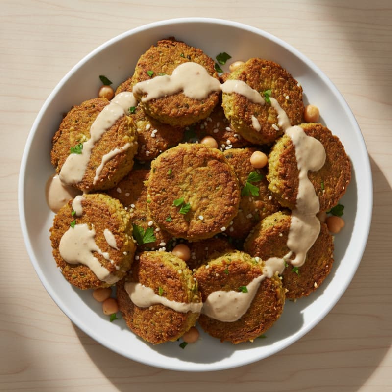 Crispy Falafel with Lemon-Tahini Drizzle
