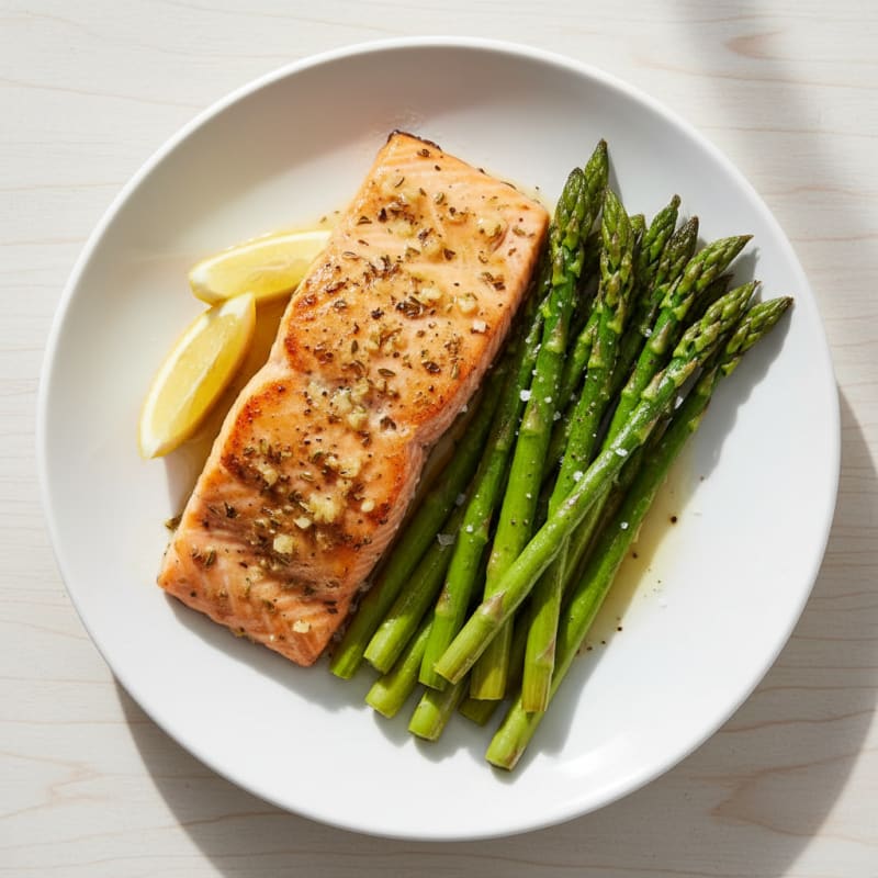 Lemon-Herb Baked Salmon with Roasted Asparagus