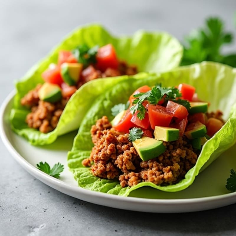 Spicy Ground Turkey Lettuce Wraps with Fresh Pico de Gallo
