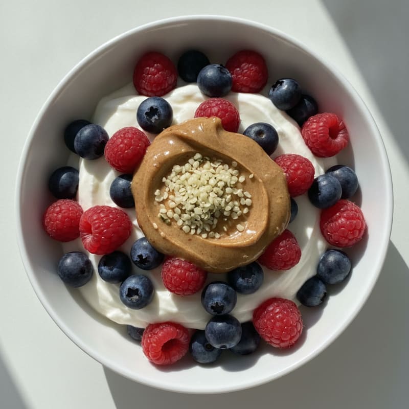 Creamy Greek Yogurt Parfait with Mixed Berries and Almond Butter