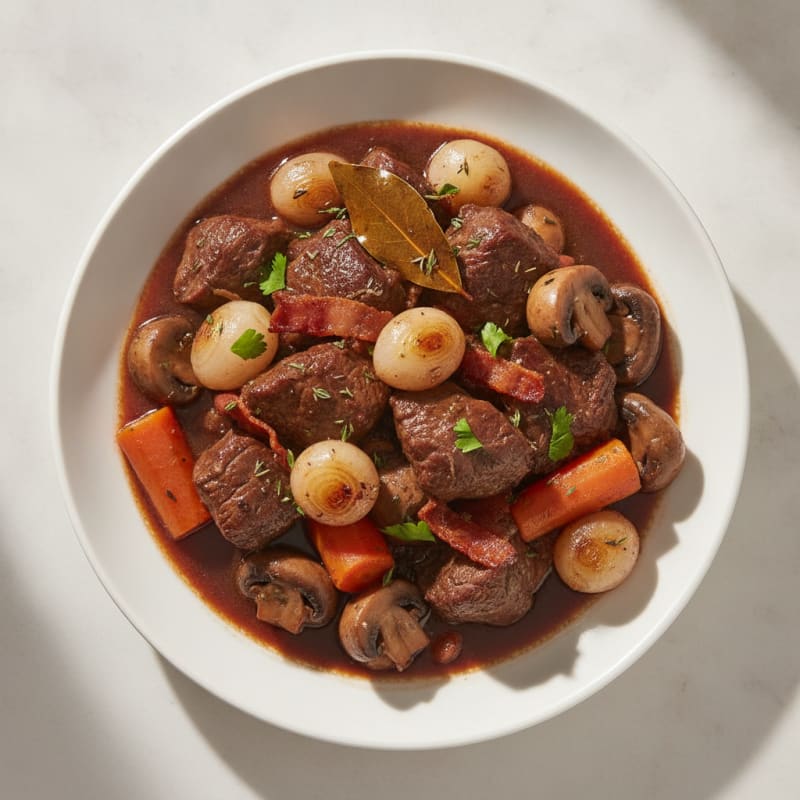 Classic Beef Bourguignon with Pearl Onions