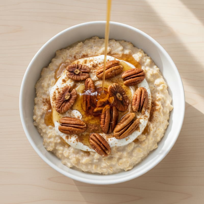 High-Protein Maple Pecan Oatmeal