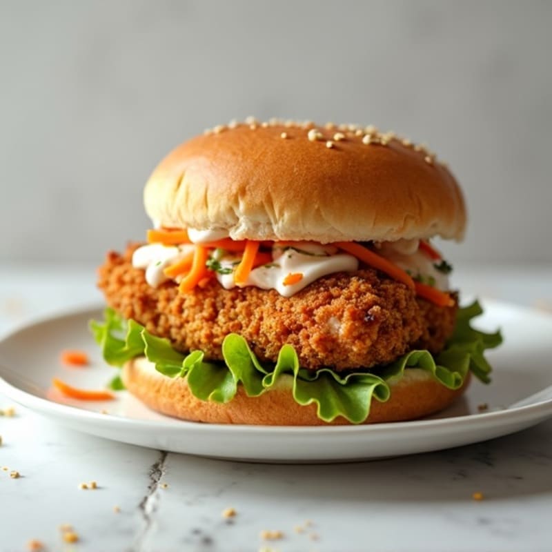 Crispy Baked Chicken Sandwich with Greek Yogurt Slaw